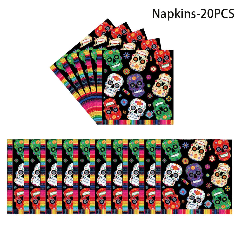 Halloween Dia de los Metros Disposable Tableware