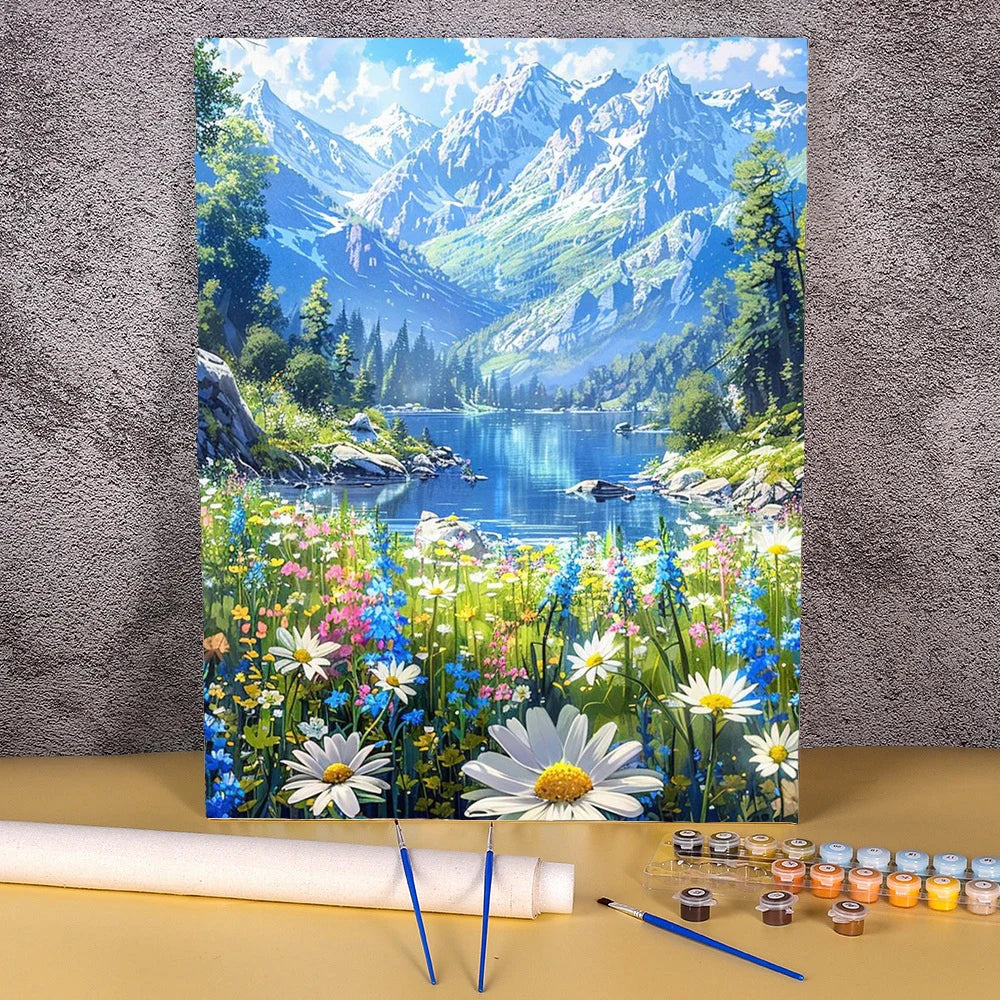 Painting By Numbers Adults Crafts Flowers Mountains