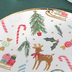 Christmas forest bronzing elk disposable tableware