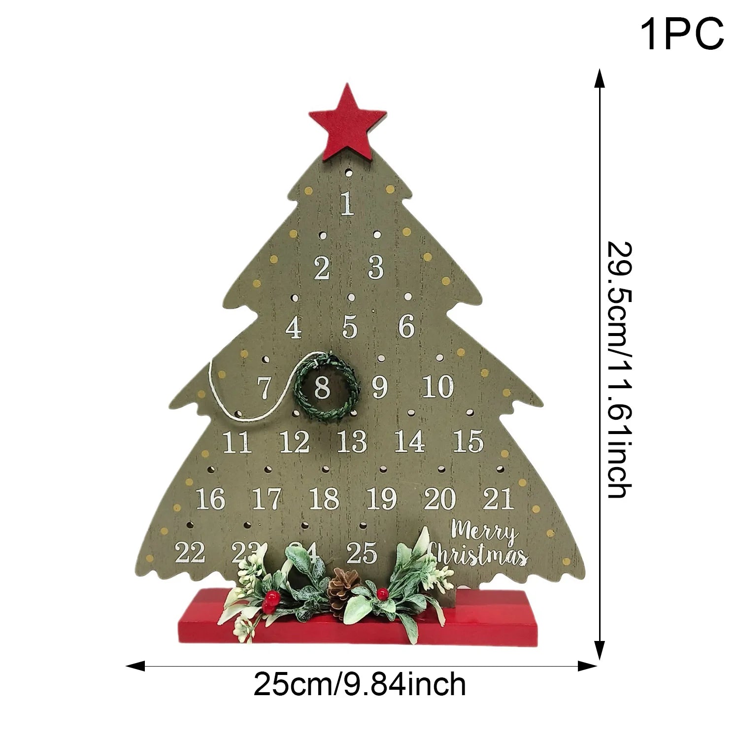 Christmas Countdown Calendar Desktop Home Decor Decoration Vintage Countdown Christmas Sign Hanging Wall Decoration Crafts