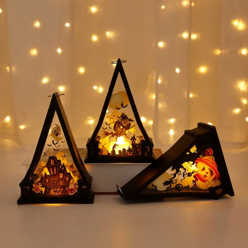 Halloween desktop ornaments retro led lantern pendant