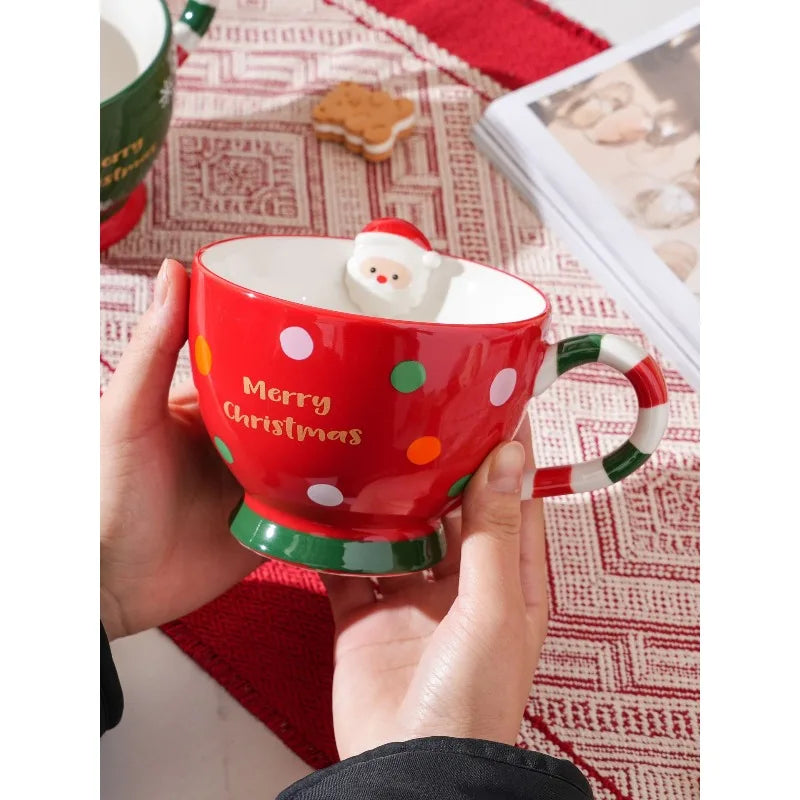 Christmas ceramic breakfast cup