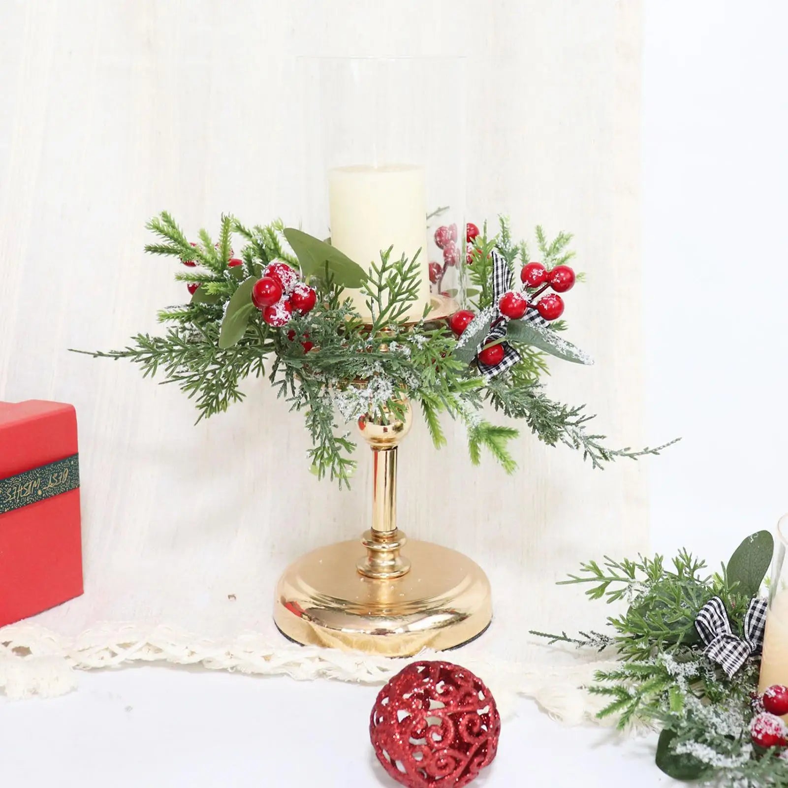 Candle Wreath Christmas Centerpieces