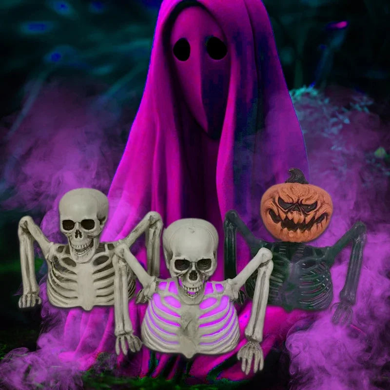 Halloween Scary Glowing Skull Skeleton Decoration