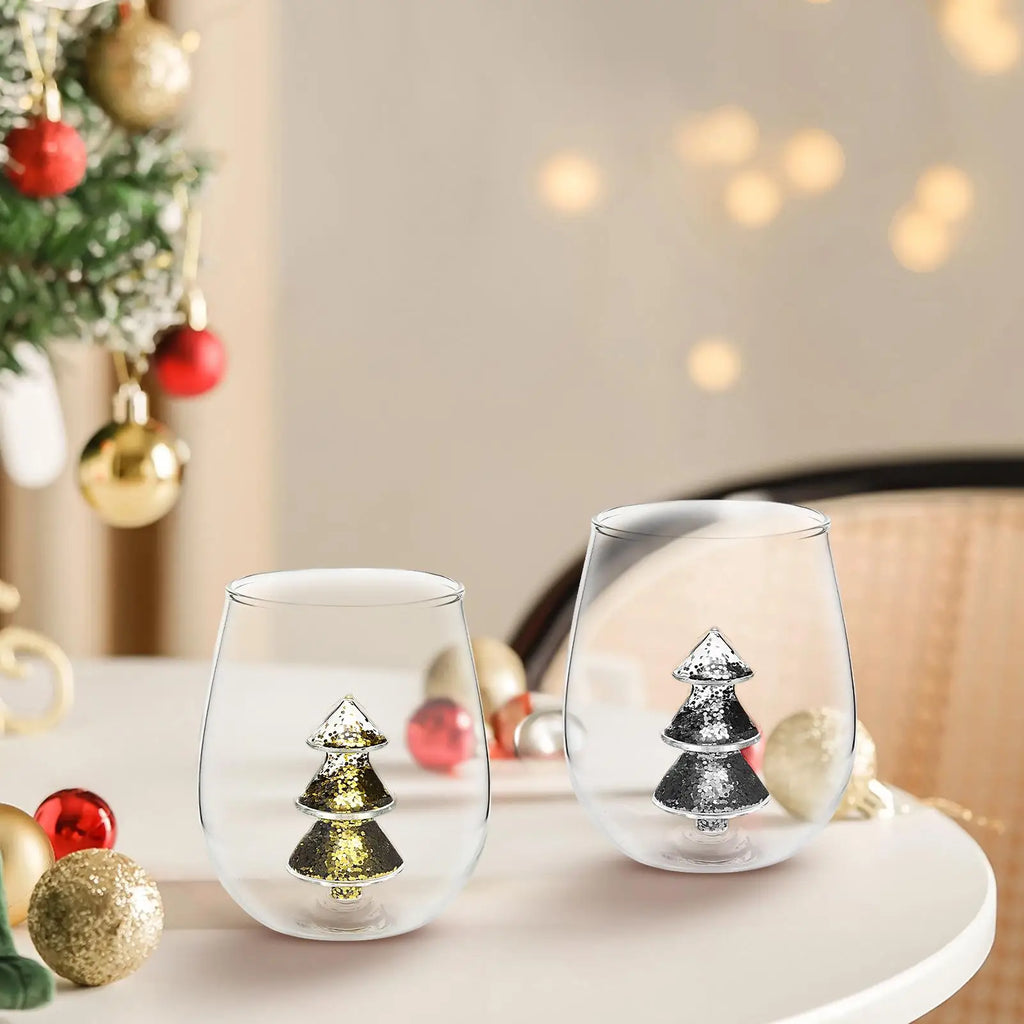 Christmas Tree Glass Cup