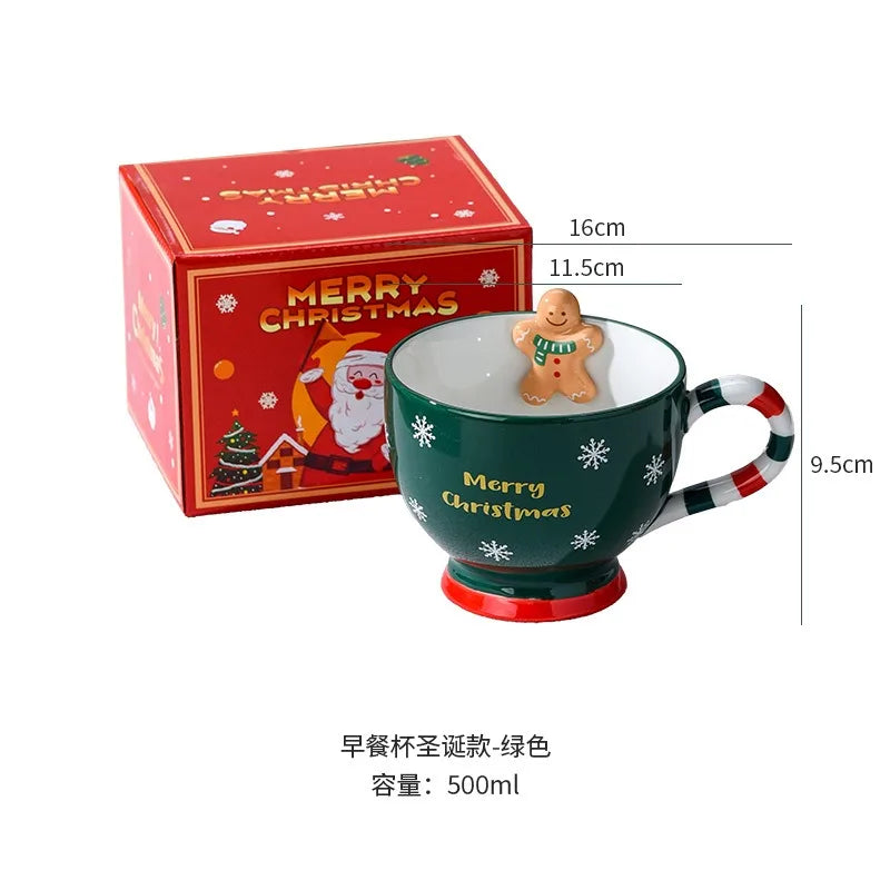 Christmas ceramic breakfast cup