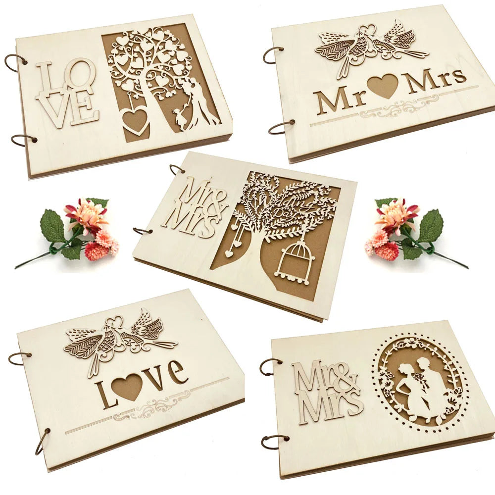 Wedding Wood Signature Guest Book