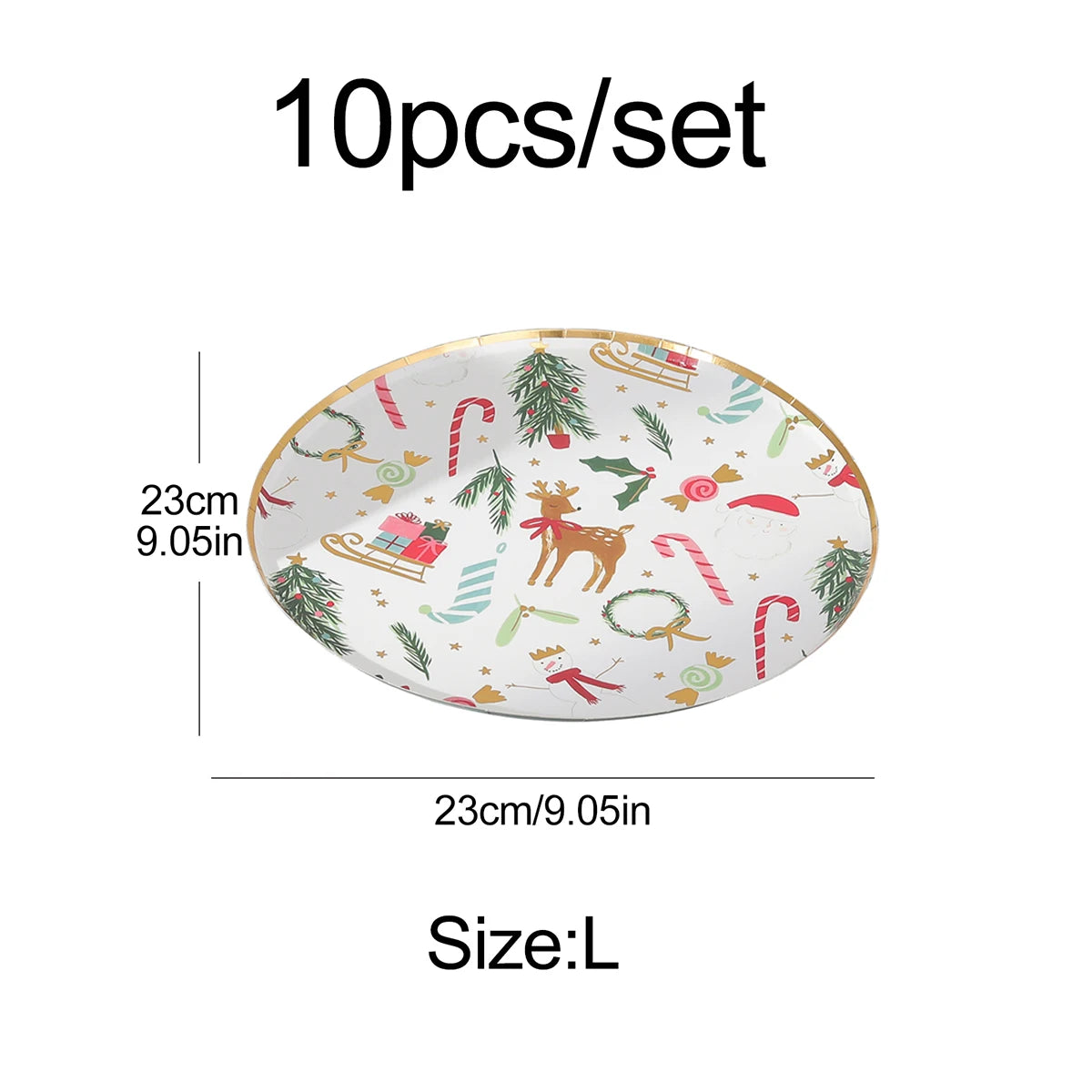 Christmas forest bronzing elk disposable tableware