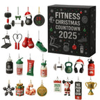 Christmas Countdown Calendar 2D Acrylic Ornament 24 Days Fitness Gear Christmas Ornaments for Winter Holiday Party Home Gym