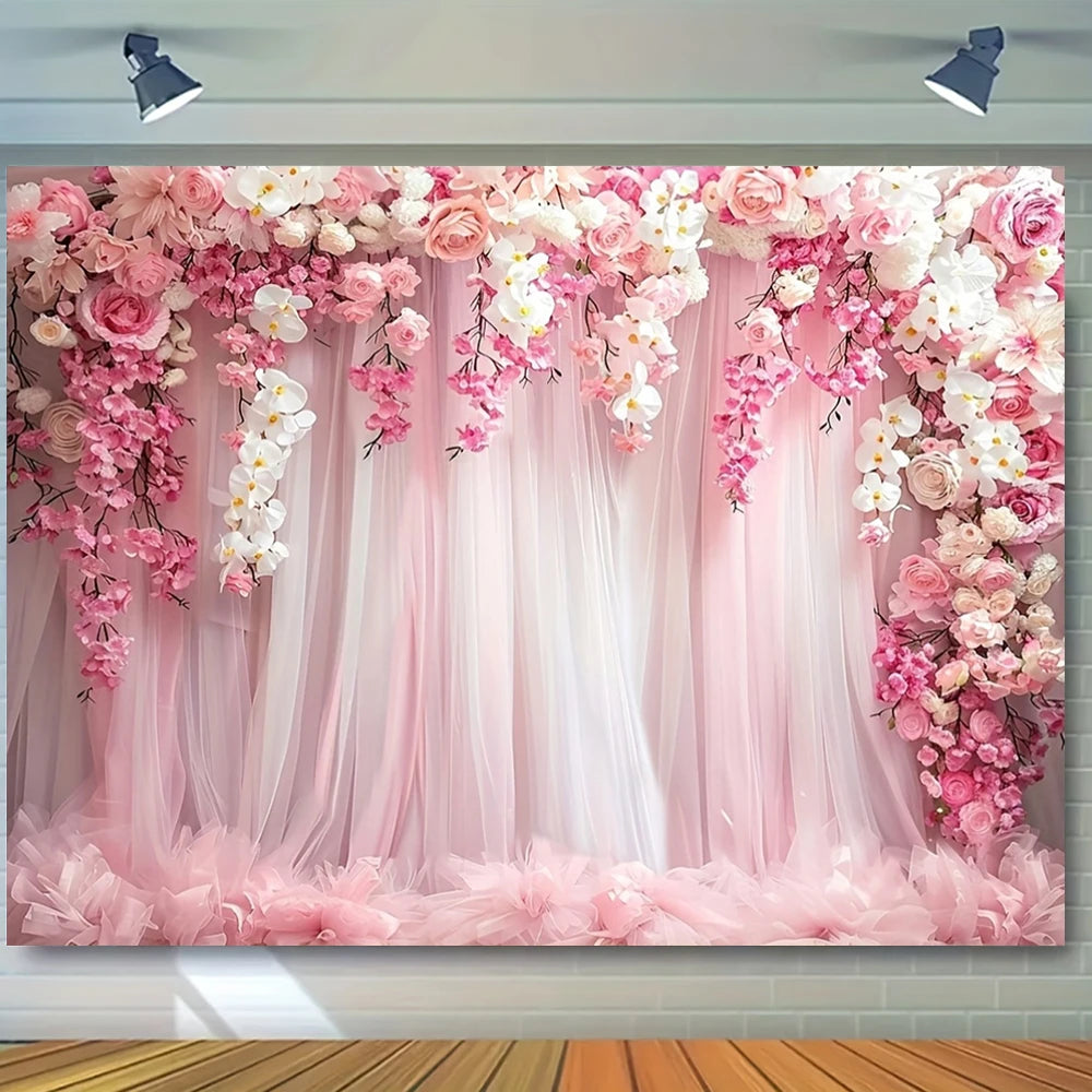 Wedding Flowers Curtain Backdrop