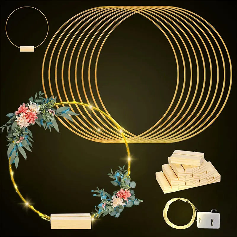 Gold Wreath Wooden Base
