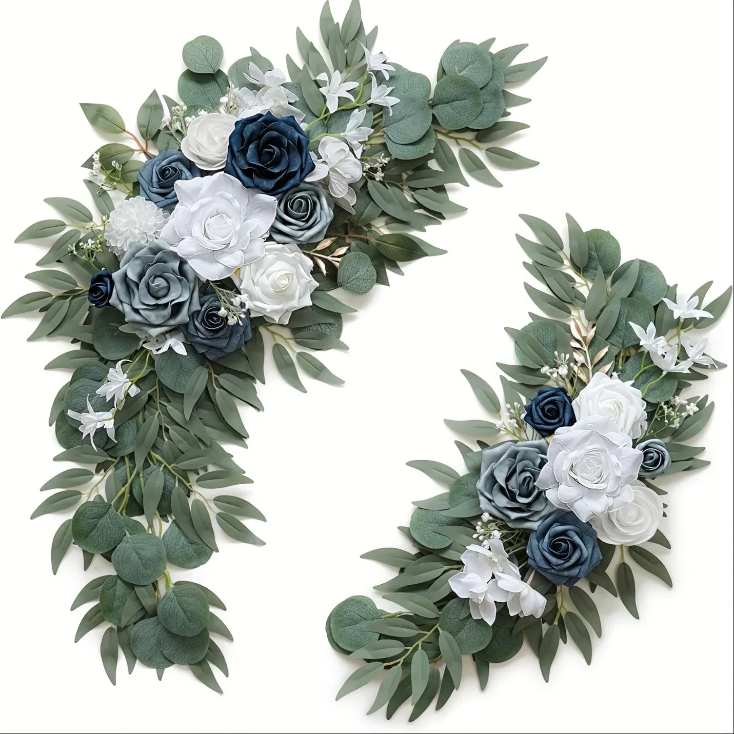 2pcs Wedding blue and white Flowers