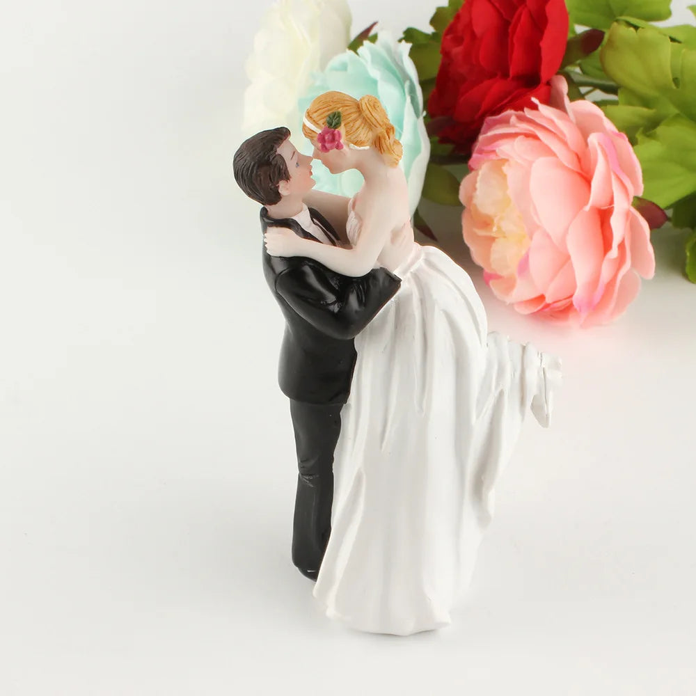 Romantic Bride and Groom Cake Toppers
