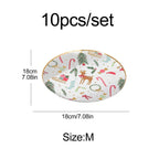 Christmas forest bronzing elk disposable tableware