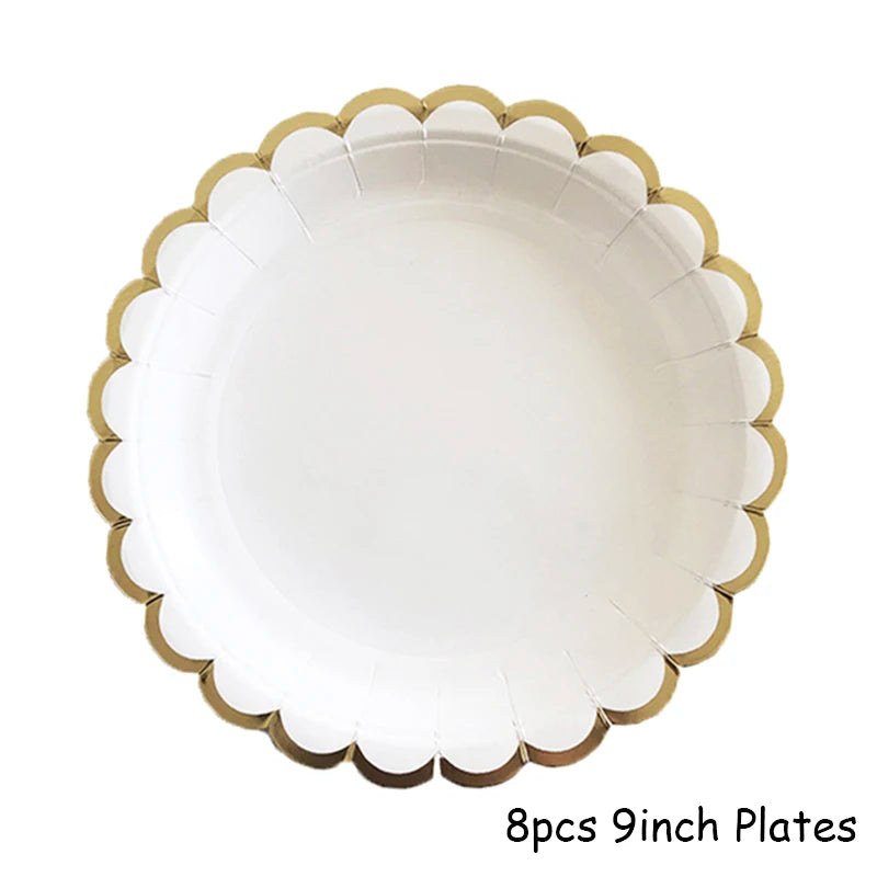 Elegant White Porcelain Disposable Tableware