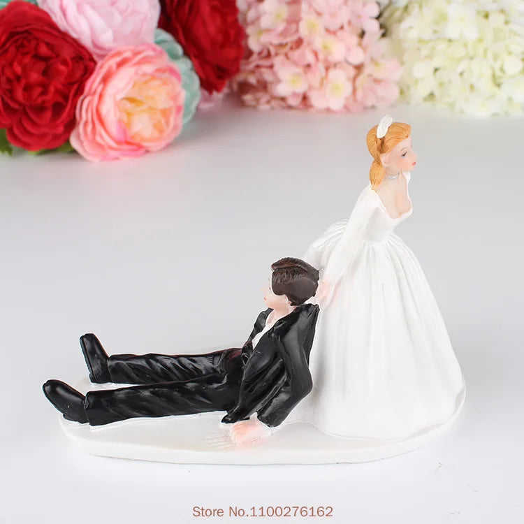 Romantic Bride and Groom Cake Toppers